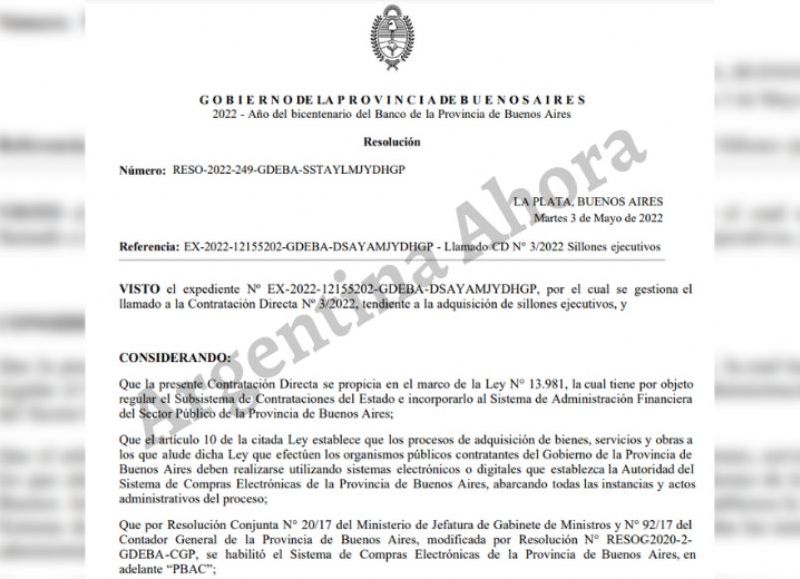 En la compulsa publicada en el sitio gubernamental, solicitaron nada más y nada menos que 200 unidades de estas sillas giratorias.