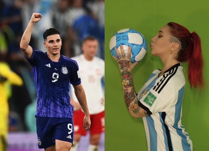 El futbolista de la Selección Argentina, Julián Álvarez, y la tiktoker Luciana Milessi.