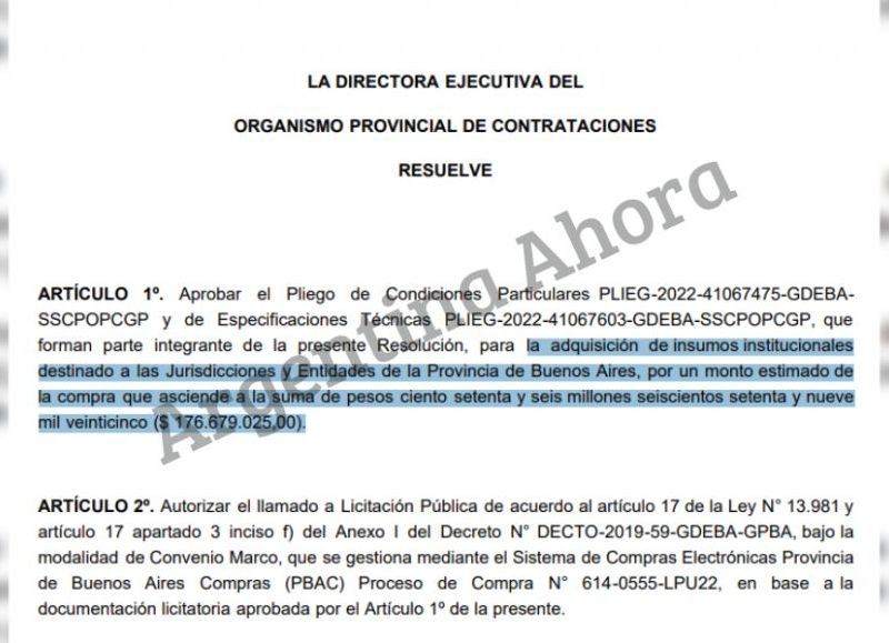 El pliego del proceso de compra tiene un presupuesto de $176.679.025, pero la realidad es que se pagó mucho más.