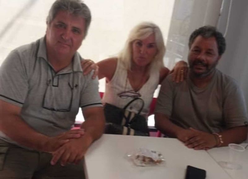 Los dirigentes Claudio Inocenzi y Mercedes Landa, junto al concejal de Tigre, Marcelo "Pelé" Barrios.