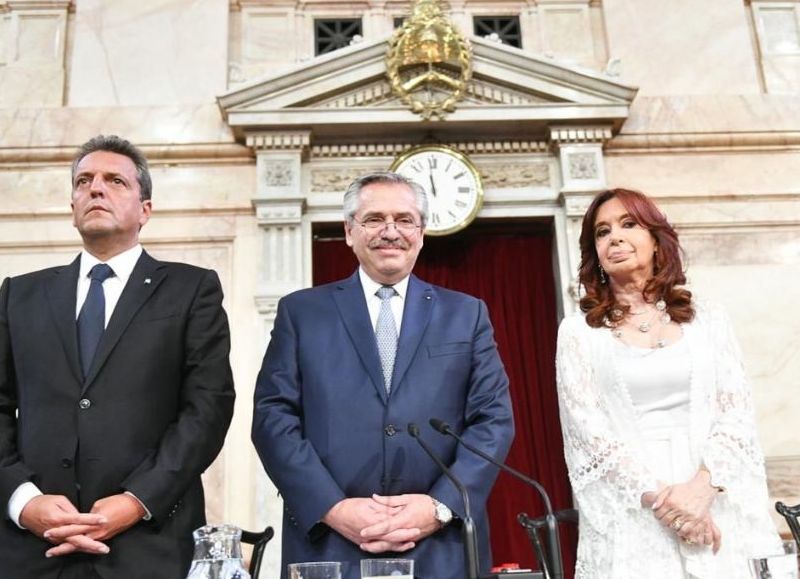 Sergio Massa, Alberto Fernández y Cristina Kirchner.