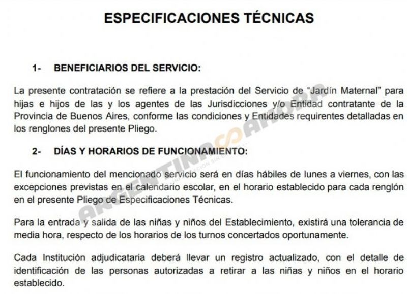 Especificaciones técnicas. (Foto: Argentina Ahora)