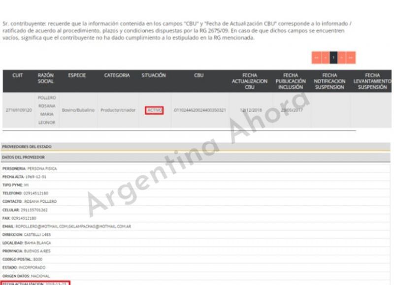 Pollero inscripta en un registro para negociar con carne.