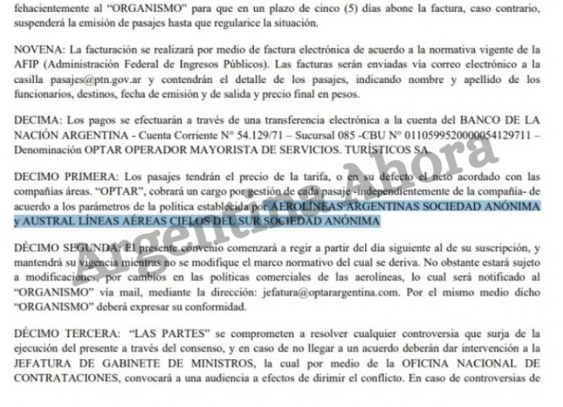 La resolución ordena a funcionarios, empleados y asesores del Gobierno a viajar solamente por Aerolíneas Argentinas, Austral o LADE.