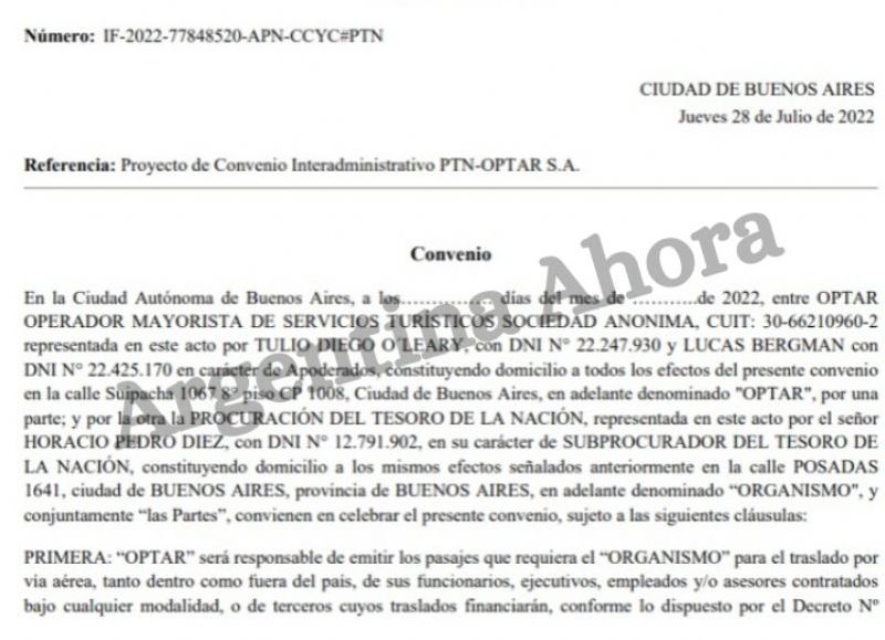 Se trata de la operadora mayorista de turismo propiedad de Aerolíneas Argentinas, donde la agrupación kirchnerista tiene el control absoluto de sus operaciones.