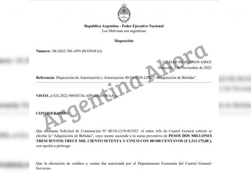 El pliego licitatorio firmado recientemente por el ministerio.