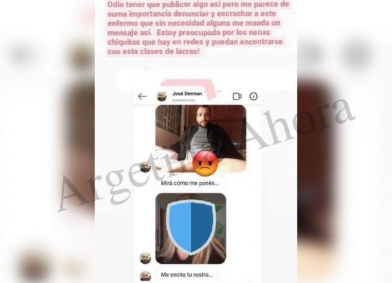 José Derman se auto inculpó en sus redes sociales. Fue denunciado por mandar fotos desnudo a mujeres.
