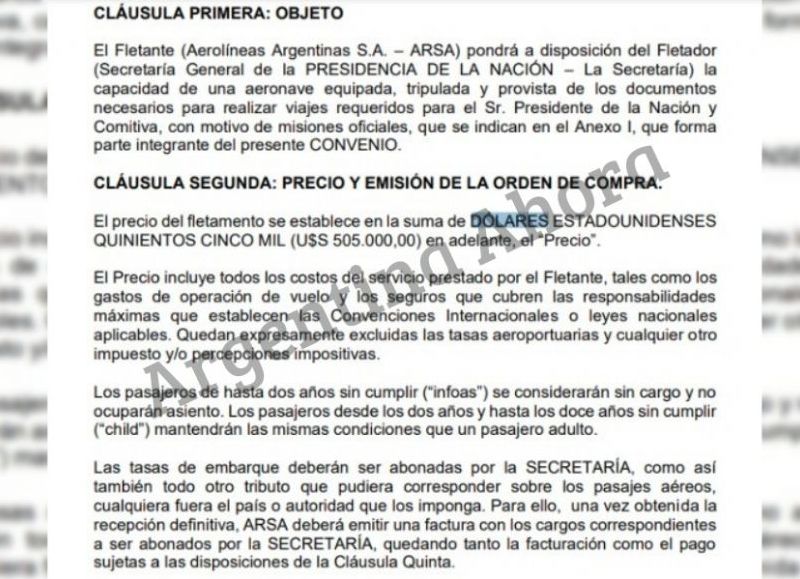 El Gobierno firmó un convenio con la aerolinea de bandera por un servicio multimillonario.