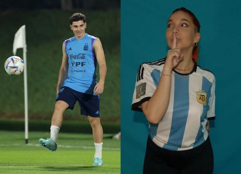 El futbolista Julián Álvarez y la tiktoker chaqueña Luciana Milessi.