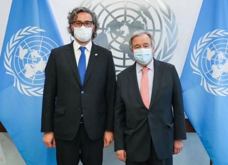 El canciller Santiago Cafiero reclamó al secretario general de la Organización de las Naciones Unidas (ONU), António Guterres.