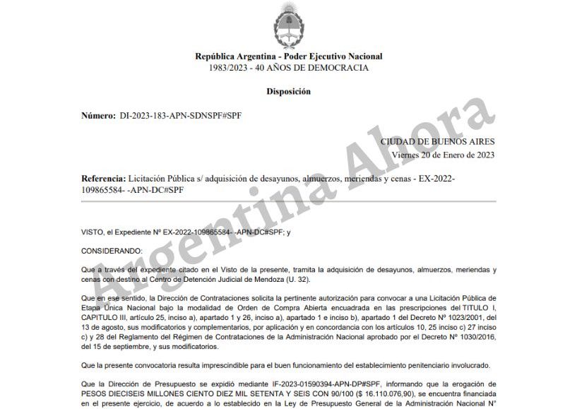 Será para los que estén alojados en la Unidad 32 de Mendoza. A pesar de tener un presupuesto de 16 millones, gastarán el doble.