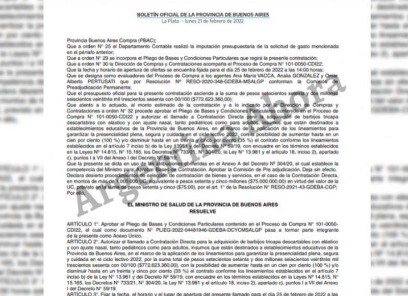 El presupuesto original de la Compra Directa asciende a $772.623.360.
