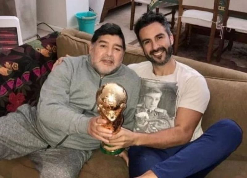 Diego Maradona junto a Leopoldo Luque, meses antes del fallecimiento del "10".
