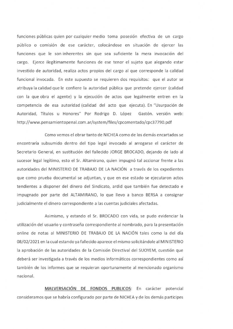 Resaltaron las calificaciones penales.