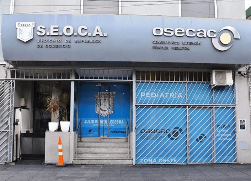 La sede del Sindicato de Empleados y Obreros de Comercio y Afines (SEOCA) Zona Oeste, en Morón, provincia de Buenos Aires.