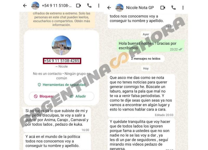 VIDEO | La panelista de Mariana Brey volvió a amenazar a la Directora de un portal asociado a Multimedios NOVA