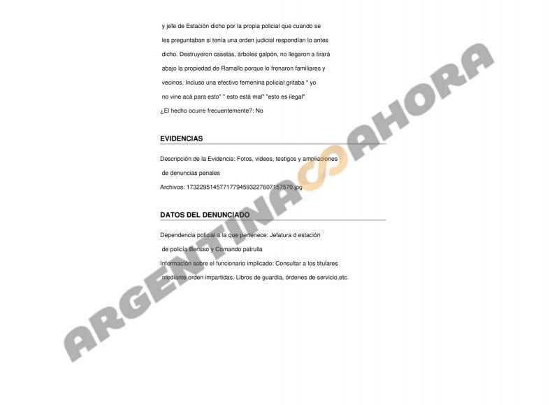 Otra parte del documento. (Foto: Argentina Ahora)