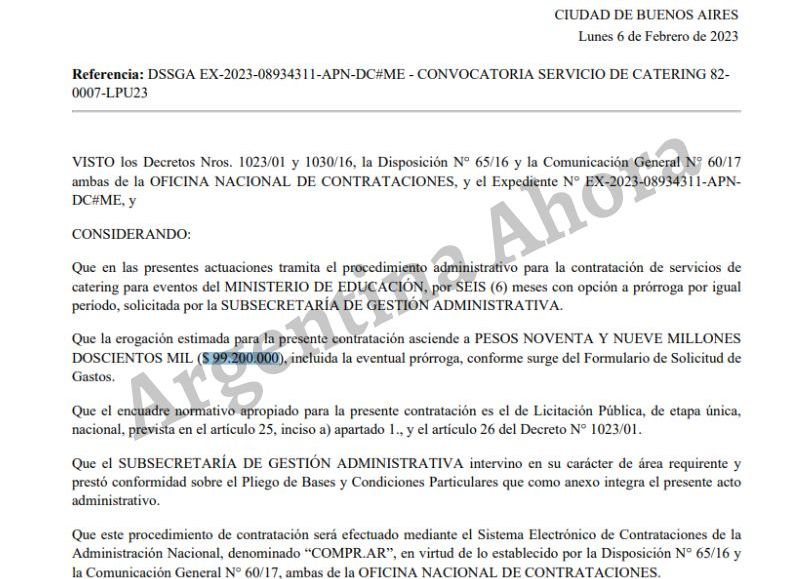 El Gobierno dispuso un presupuesto de $99.200.000 para las medialunas y el café millonario.