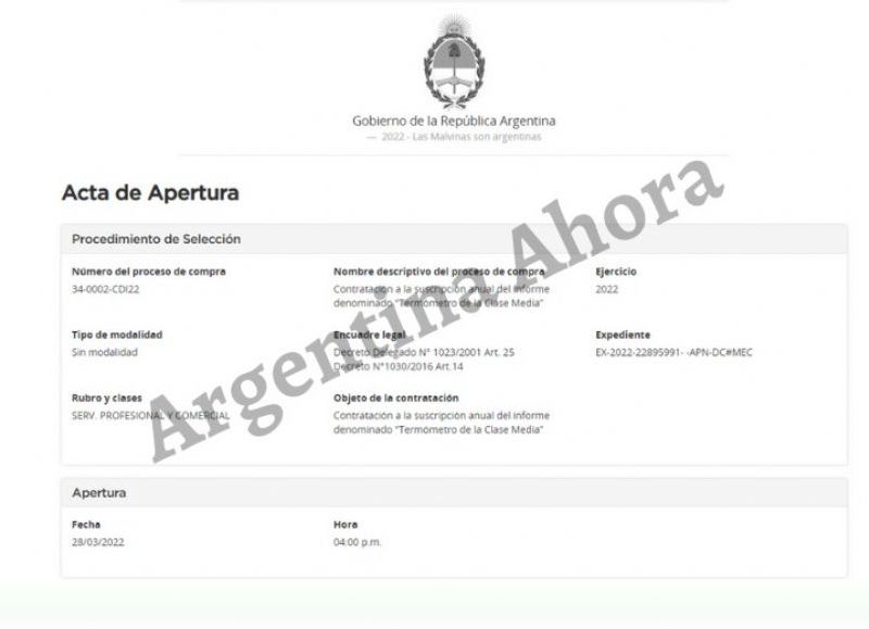 La consultora Comunicaciones Sudamericanas salió adjudicada en una compulsa impulsada por el Ministerio de Economía. (Foto: Argentina Ahora)