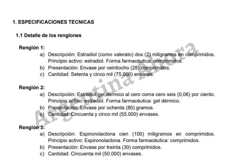 Las especificaciones técnicas de la compra millonaria.