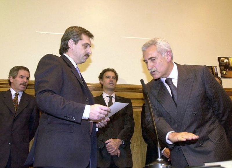 Alberto Fernández junto a "Pepe" Albistur, cuando el actual presidente era Jefe de Gabinete.