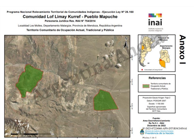 Se trata de unas 4 mil hectáreas que el Instituto de Asuntos Indígenas entregó a la Comunidad Lof Limay Kurref.