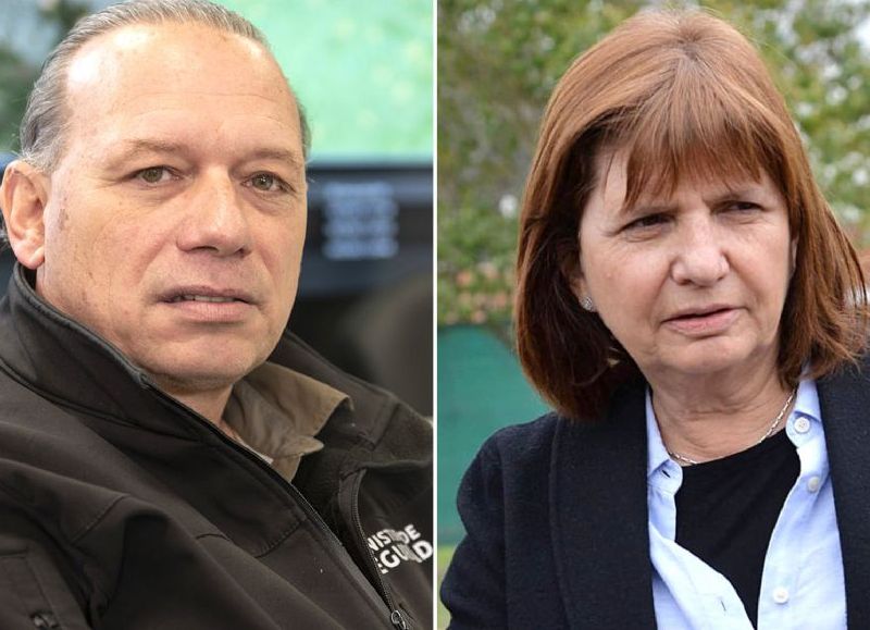 El ministro de Seguridad, Sergio Berni y la precandidata a presidenta, Patricia Bullrich.