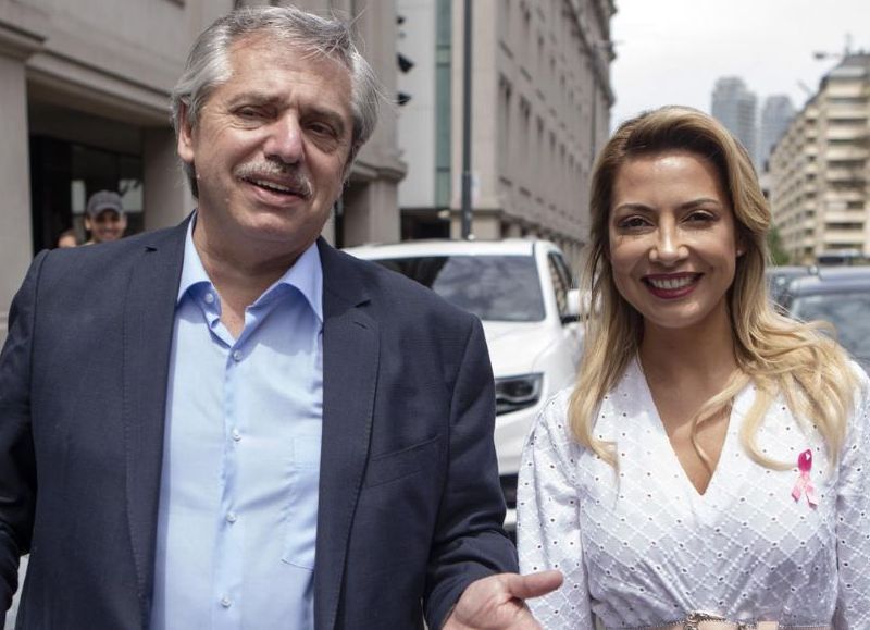 El presidente Alberto Fernández y la primera dama Fabiola Yáñez.