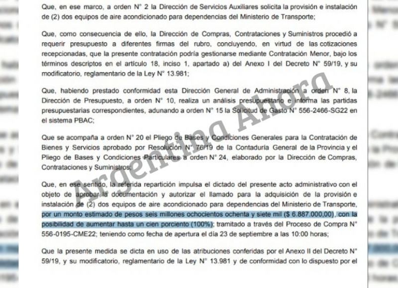 El monto total por la instalación y compra de los equipos es de $6.887.000.