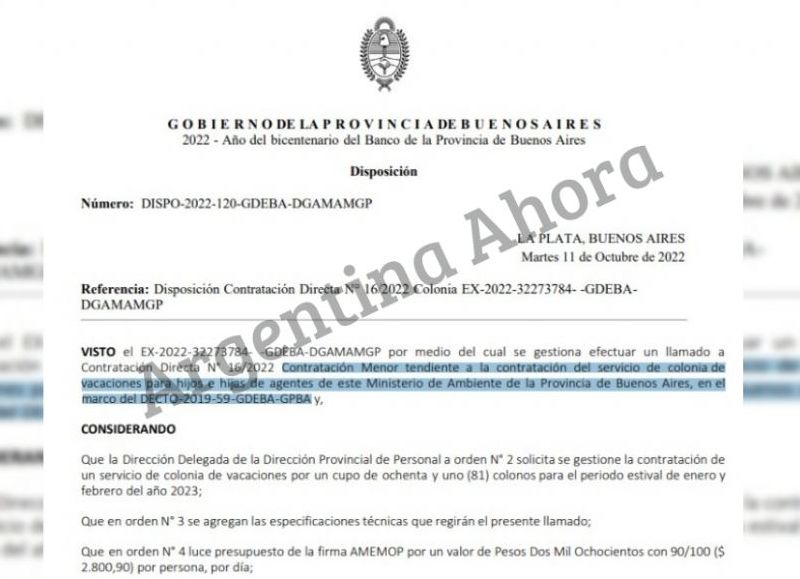 El Ministerio de Ambiente comandado por la pareja de Federico Otermín se sumó a la colonia de vacaciones pagadas.