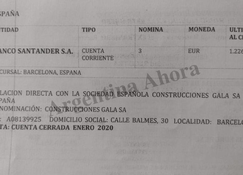 Su cuenta en el banco de España.