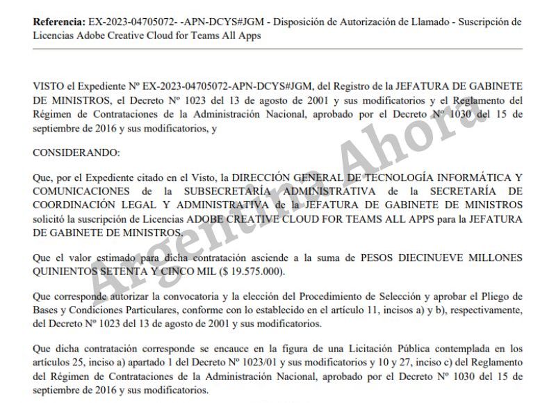El pliego licitatorio por el que solicitaron el servicio millonario.