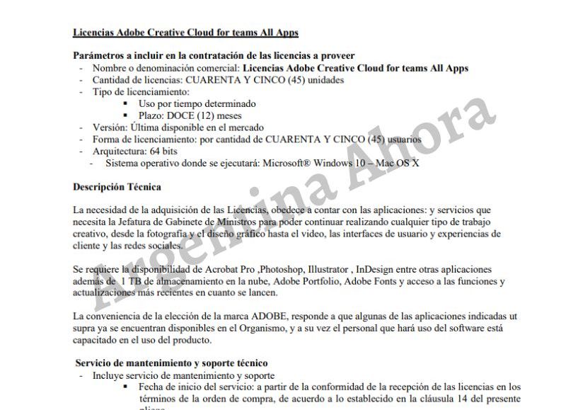 Las especificaciones técnicas de la licitación.