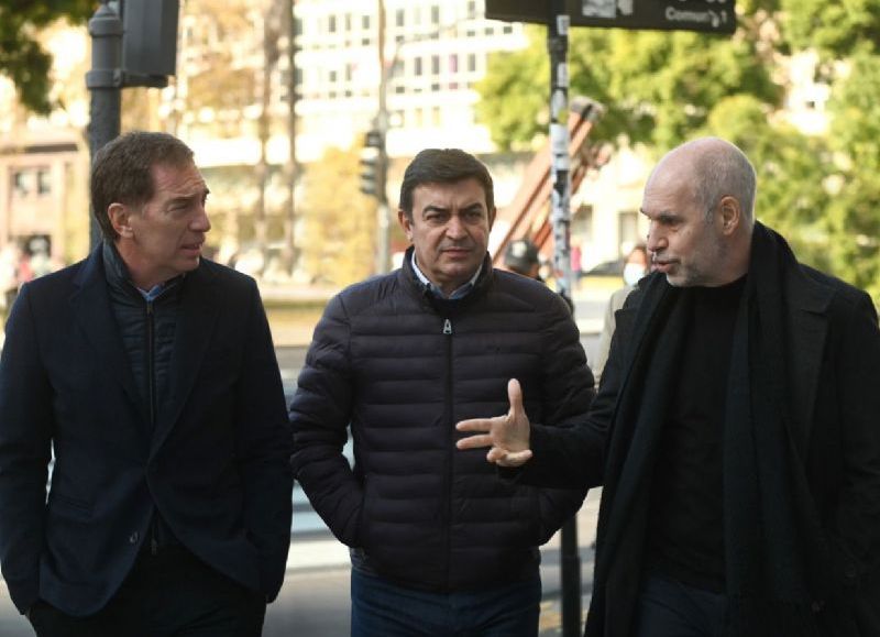 Diego Santilli, Omar De Marchi y Horacio Rodríguez Larreta.