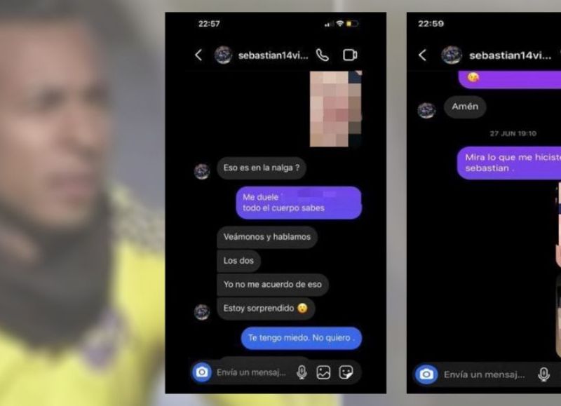 Una serie de nuevos mensajes en un chat realizado a pocas horas del presunto abuso revelan que la denunciante de Sebastián Villa le dijo "te tengo miedo".