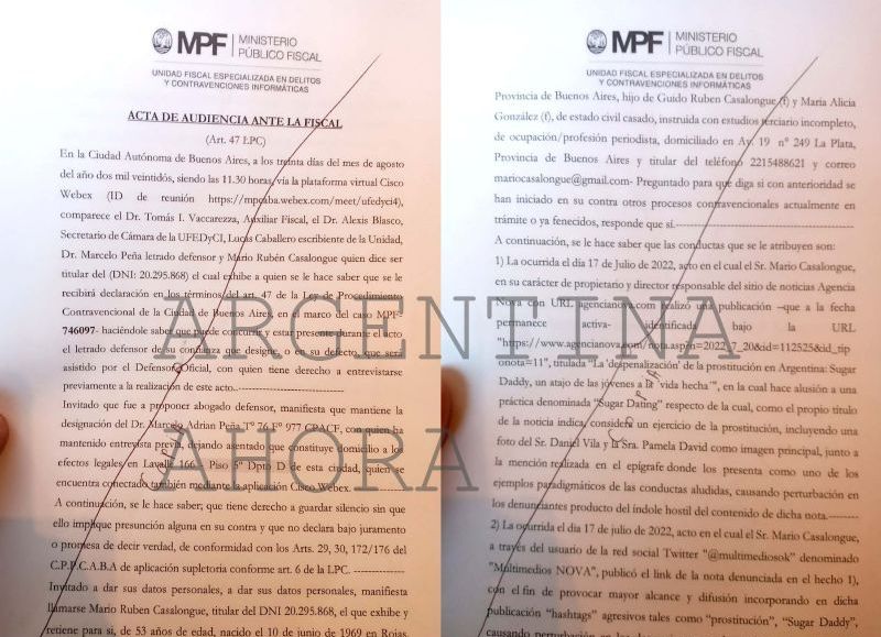 Denuncia realizada contra el comunicador. (Foto: Argentina Ahora)