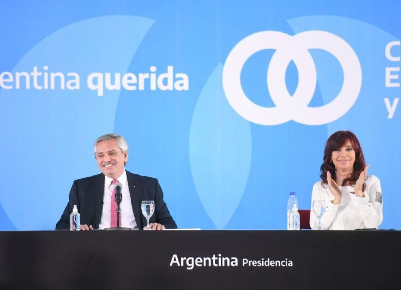 Alberto Fernández y Cristina Fernández de Kirchner encabezaron en el Museo del Bicentenario de la Casa Rosada el acto de presentación del proyecto de ley del "Régimen de fomento al desarrollo agrobioindustrial".