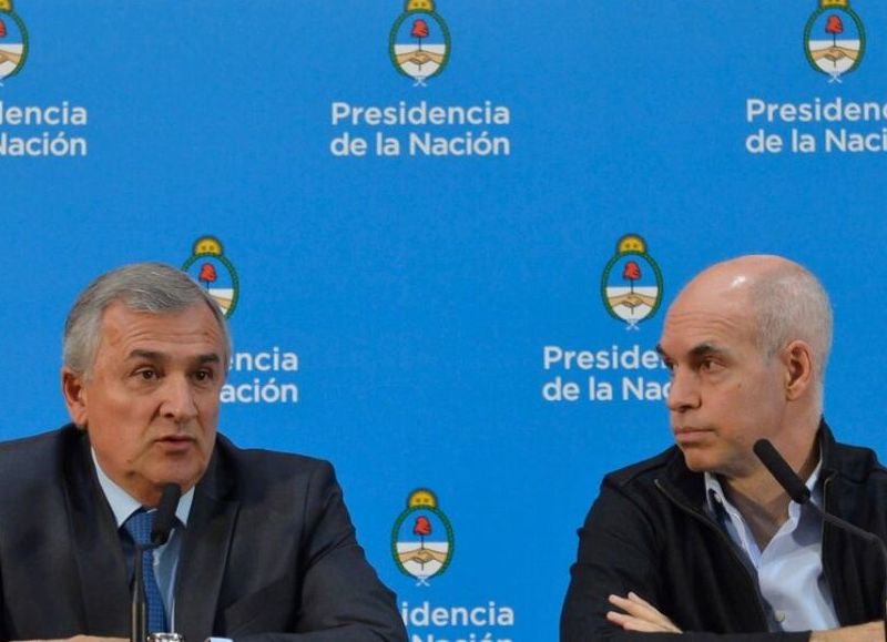 Gerardo Morales, presidente de la UCR a nivel nacional y gobernador de Jujuy, junto a Horacio Rodríguez Larreta.