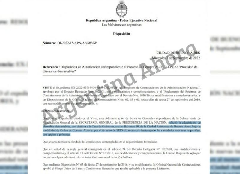 Fue a través de una orden de compra abierta, por el término de seis meses.