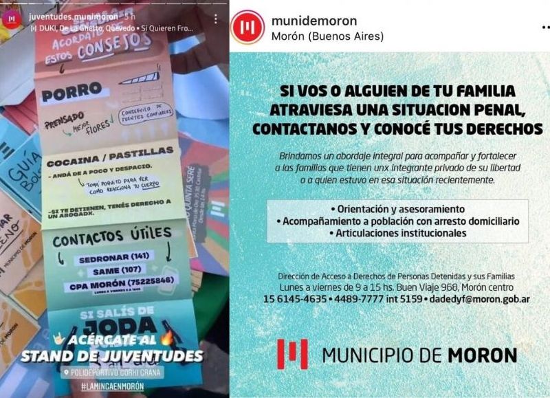 Este pasado domingo, durante un evento recreativo y cultura, se repartieron panfletos con consejos para el consumo responsable de estupefacientes.