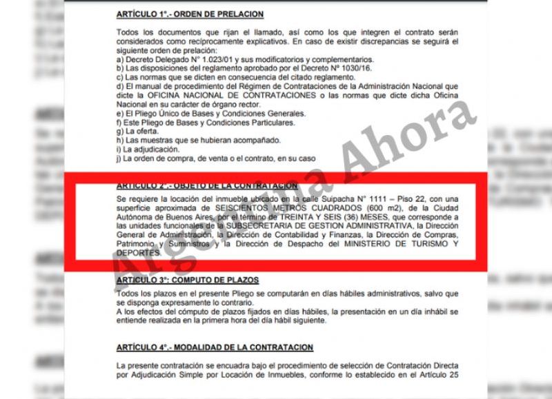 El pliego es por 36 meses y se estaría pagando más de 17 mil dólares por mes.