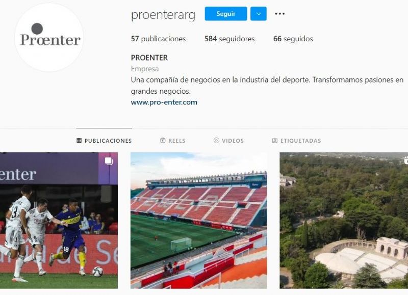 Instagram oficial de Proenter.